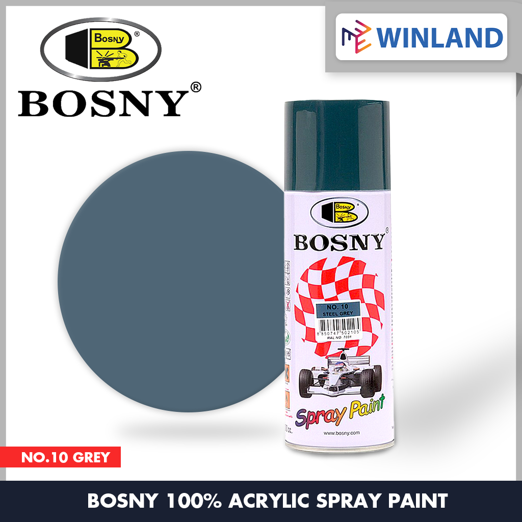 Bosny by Winland 100 Acrylic Spray Paint Steel Grey No.10 Spraypaint