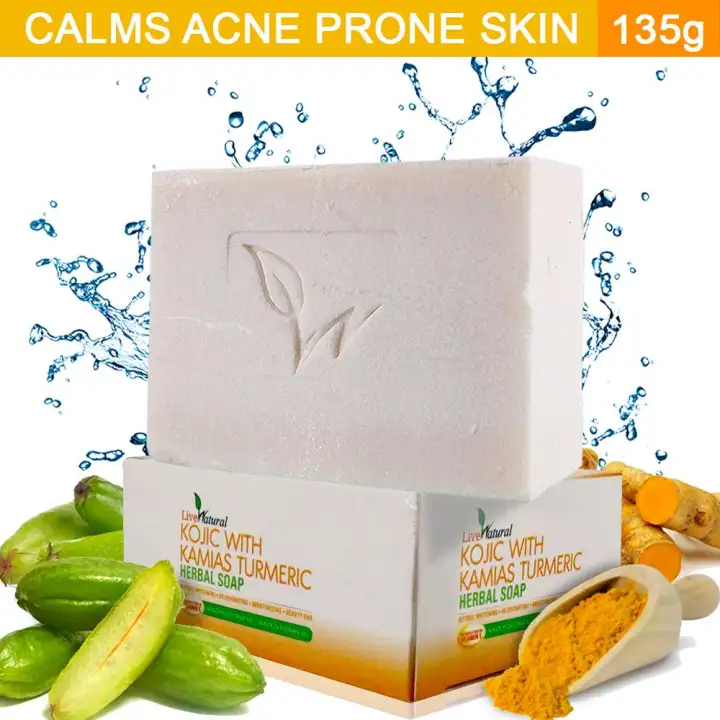 Live Natural Kojic With Kamias Turmeric Herbal Soap Naturally Rich In Vitamin E Intense Whitening Moisturizing Skin Care Asia Japan Korean Skincare Organic Soap Bat And Body 135g Lazada Ph