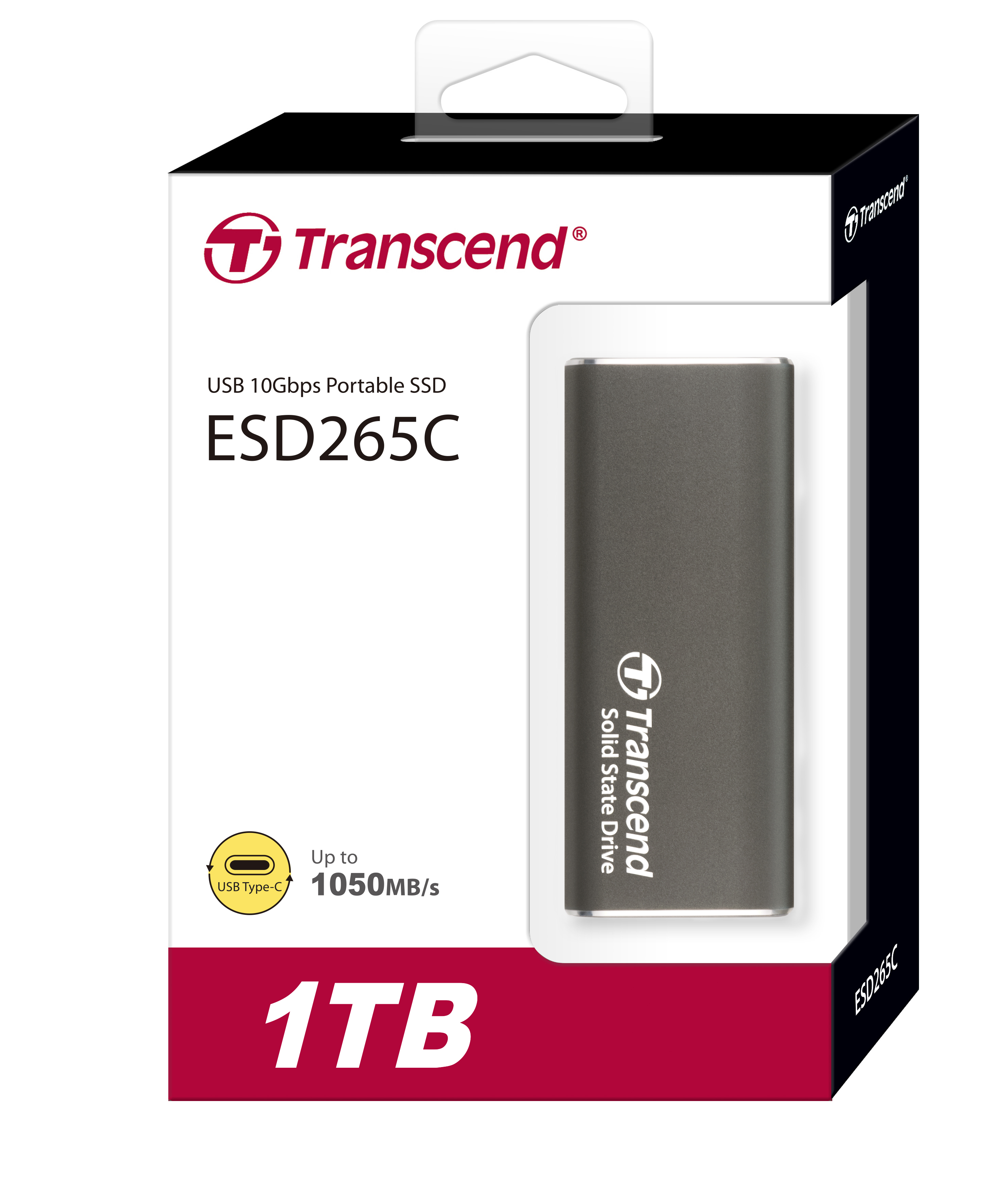 Transcend 500GB/1TB, Portable SSD, USB Gen 2, Type C (ESD265C)