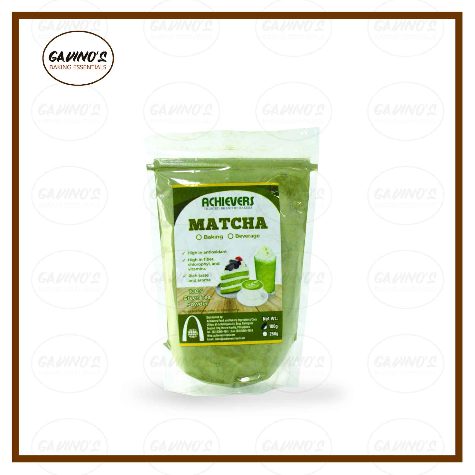 Achievers Matcha Green Powder 100g use for hot and cold beverage