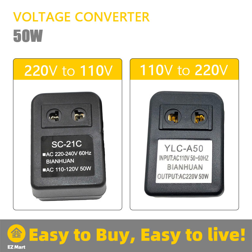 【Fast Shipping】 Portable 50W 110V To 220V AC Power Voltage Converter