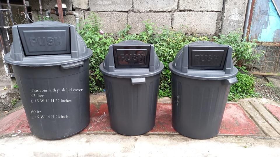 42 ltr and 60 liters Trash bin with push Lid cover Lazada PH