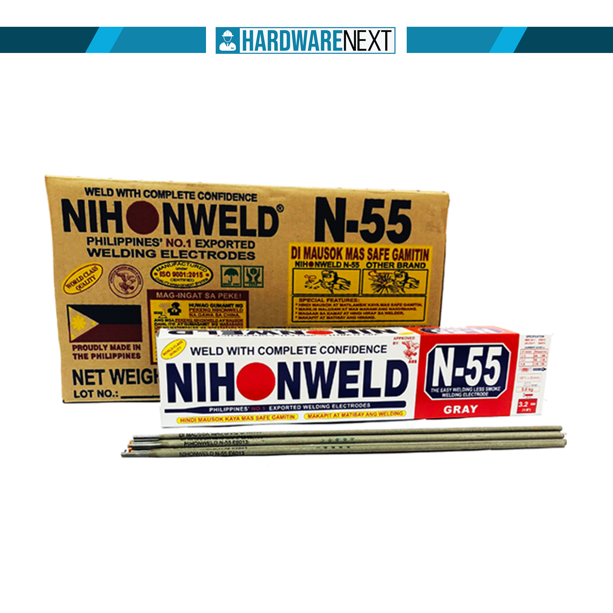 NIHONWELD Welding Rod n55 20kg 1/8" GRAY Lazada PH