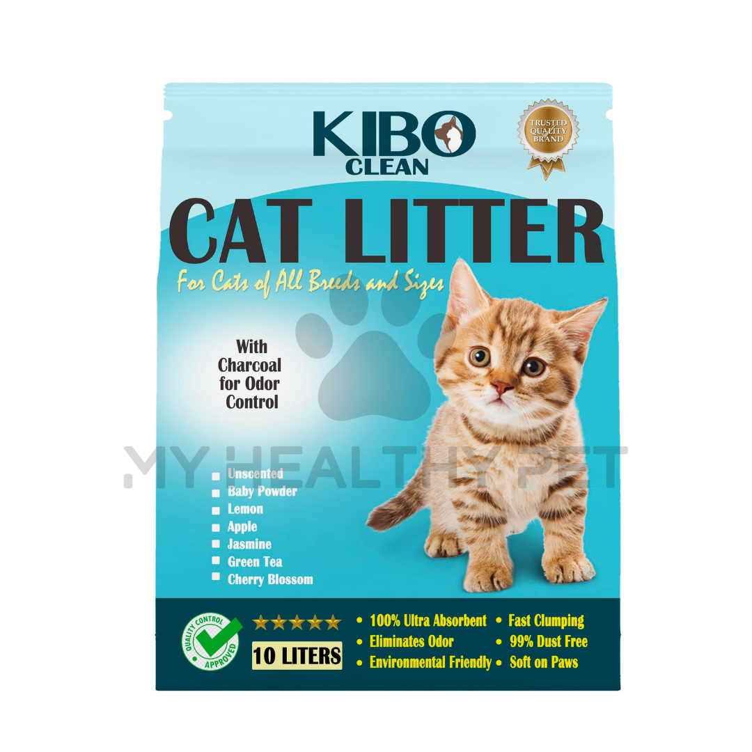 Kibo Clean Clumping Charcoal & Odor Control Cat Litter (LEMON) 10L Cat