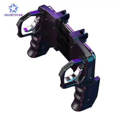 GloryStar K21 PUGB Game Handle Trigger Joystick Gamepad Peace Elite Fast Shooting Button Controller Helper 4 Finger Linkage for PUBG Rules of Survival Game for iOS Android Phone