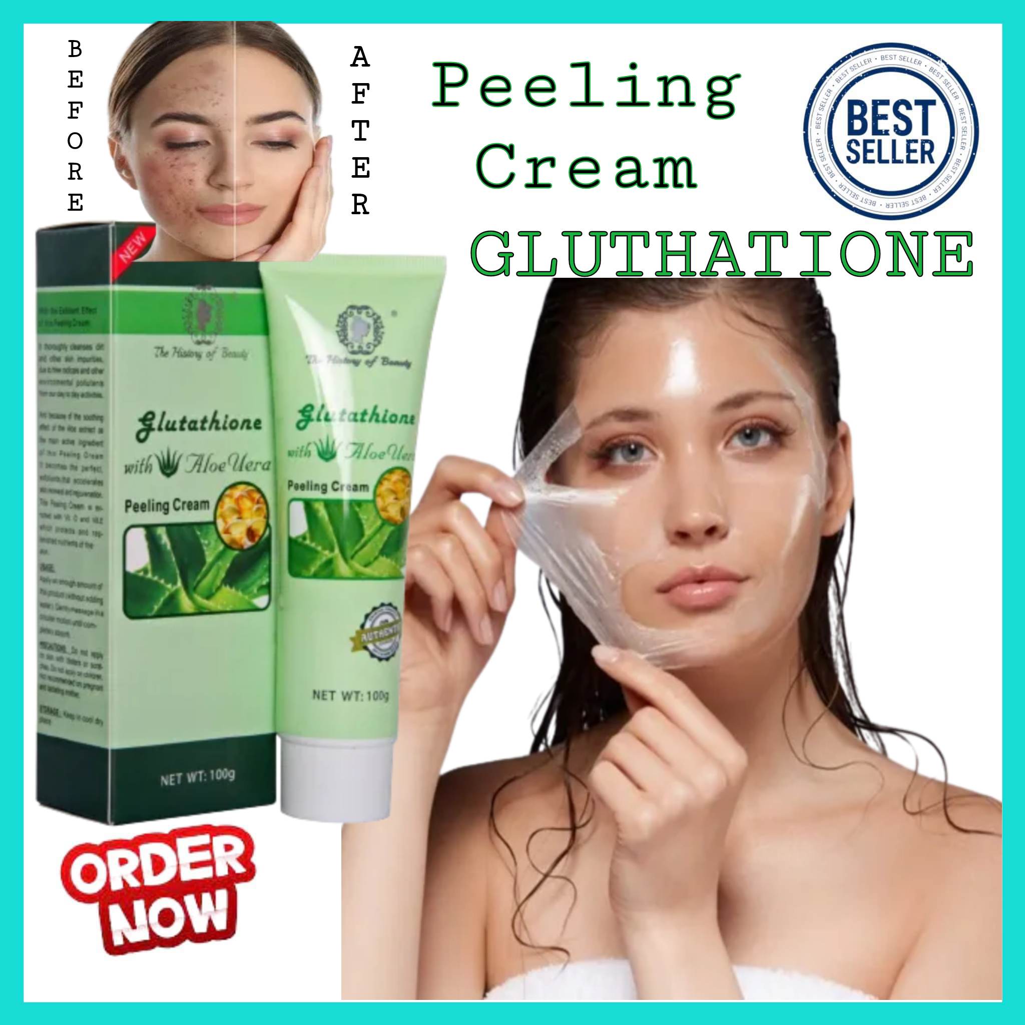 100% EFFECTIVE Glutathione with Aloe Vera Magic Peeling Cream Exfoliate ...