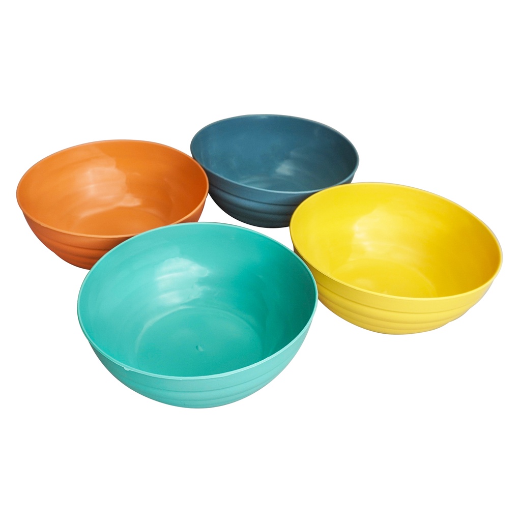 DVDeals Thick & Colorful Wave Design Bowls - Plastic Reusable