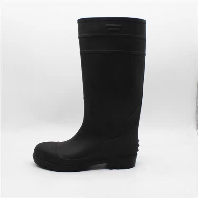 Black PVC Worker Boot Waterproof Rain Boot Knee High Rain Boot Gumboots