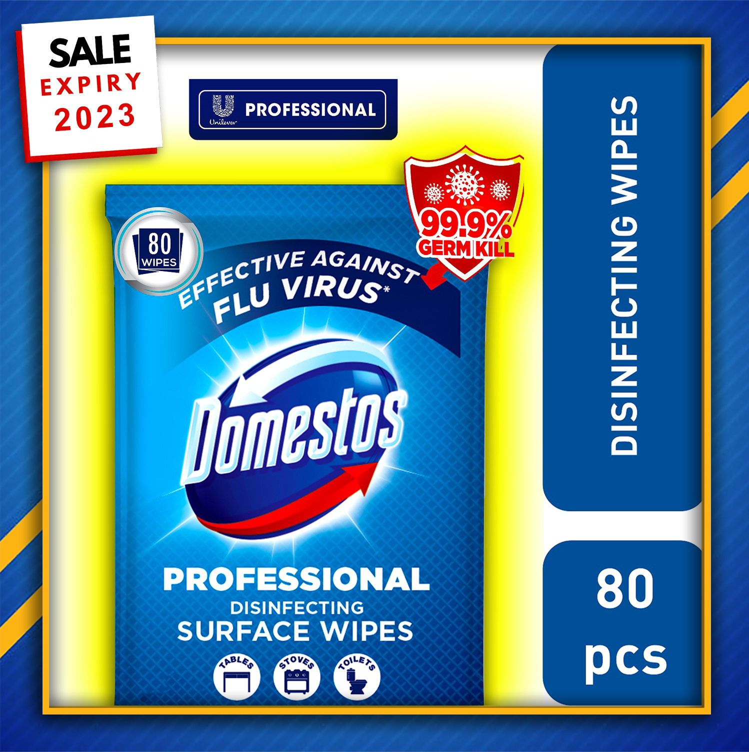 Domestos Professional Pro Disinfecting Surface Wipes (80 Wipes) Lazada PH