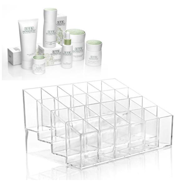 Clear Acrylic 24 Lipstick Holder Display Stand Cosmetic Organizer