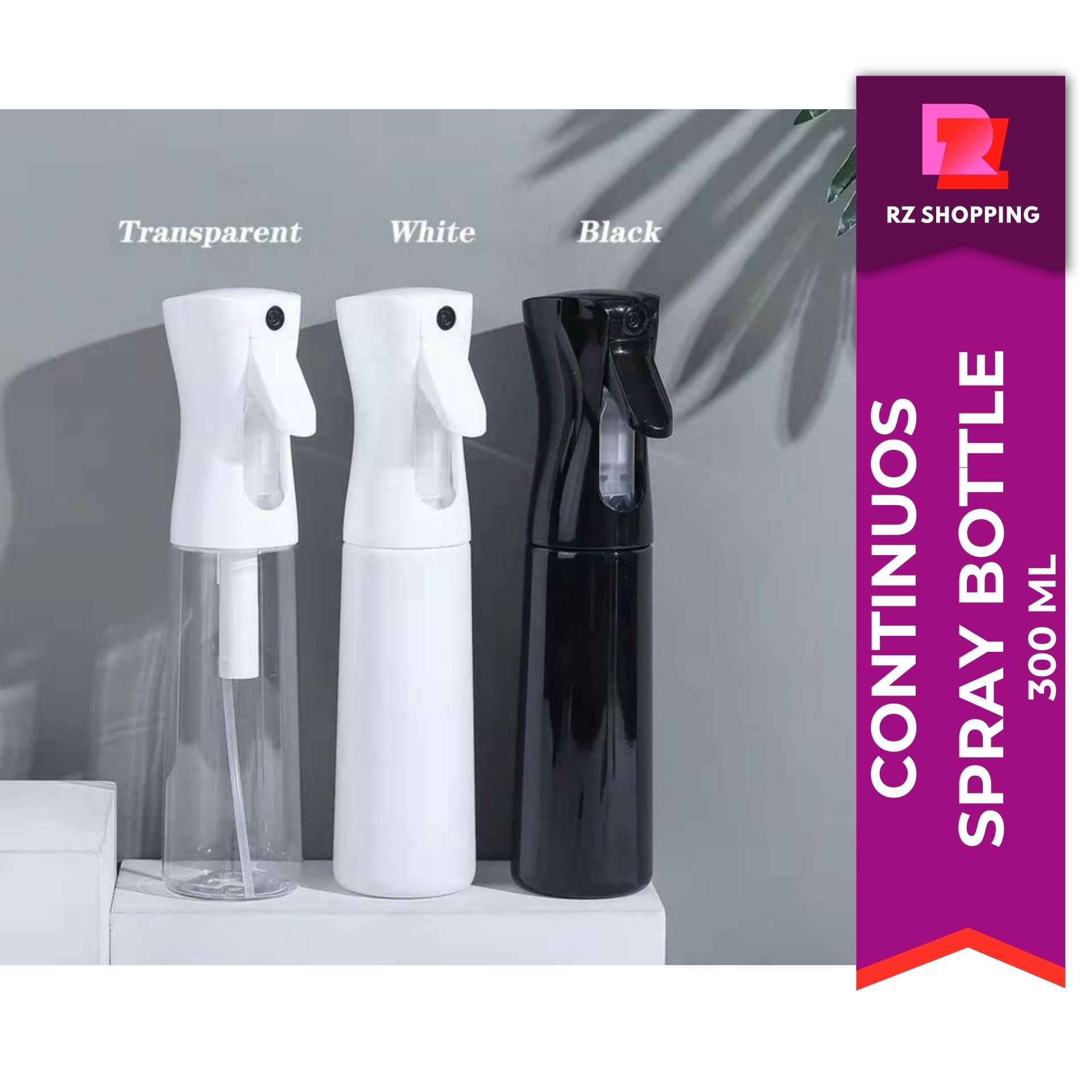 300ML High Pressure Continuous Fine Mist Gradient Color Spray Bottle