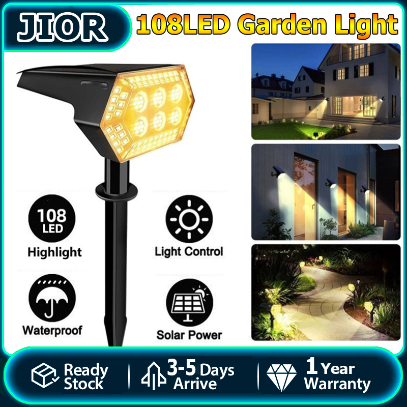 108LED Solar Light Outdoor Waterproof Solar Garden Light Heavy Duty  Lighting Modes Lawn Light 180° Adjustable Security Landscape Light Suitable  for Garden Courtyard Walkway Swimming Pool Balcony Lazada PH