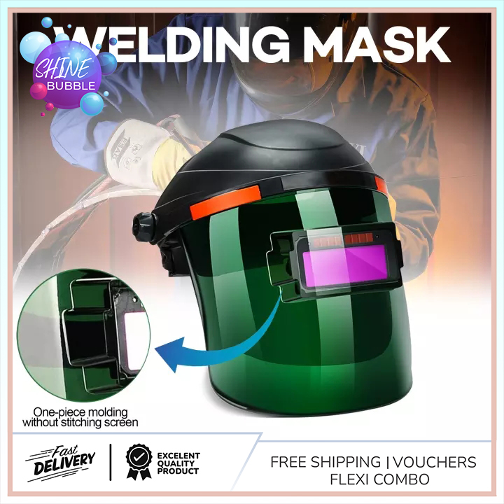 SHINE BUBBLE Welding Mask Adjustable Auto Dimming Headset Helmet ARC