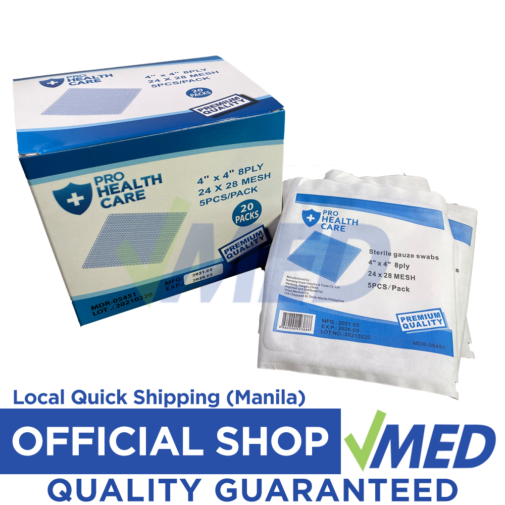 Vmed Prohealth Care Sterile Gauze Swabs Absorbent Gauze Sponge 4x4