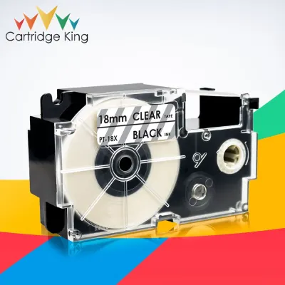 Label Maker XR-18X for Casio Label Tape Cartridge 18mm Black on Clear Replace Tape for Casio KL-G2 KL-120 KL-130 KL-200 KL-7000