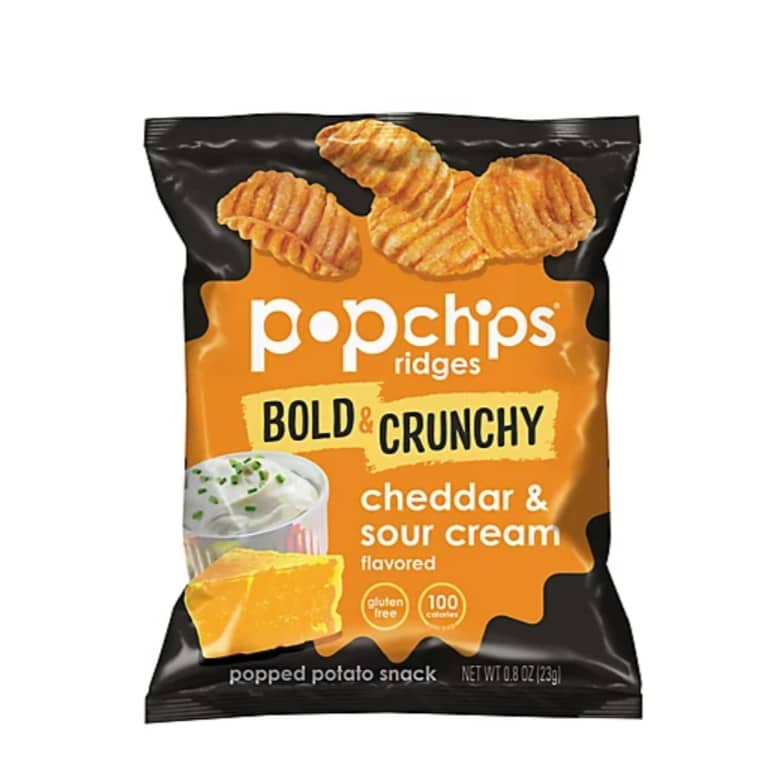 Popchips Ridges Bold & Crunchy Cheddar & Sour Cream Flavored -23g ...