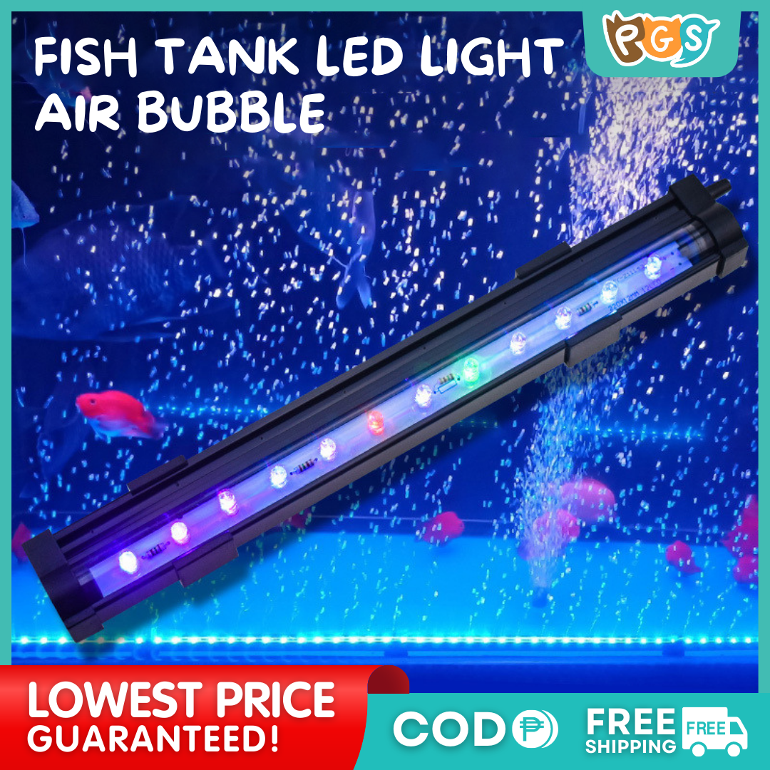 【Petcher】 Fish Tank Aquarium 2 in 1 Multicolor Fish Tank LED Lights Waterproof Fish Bowl Color