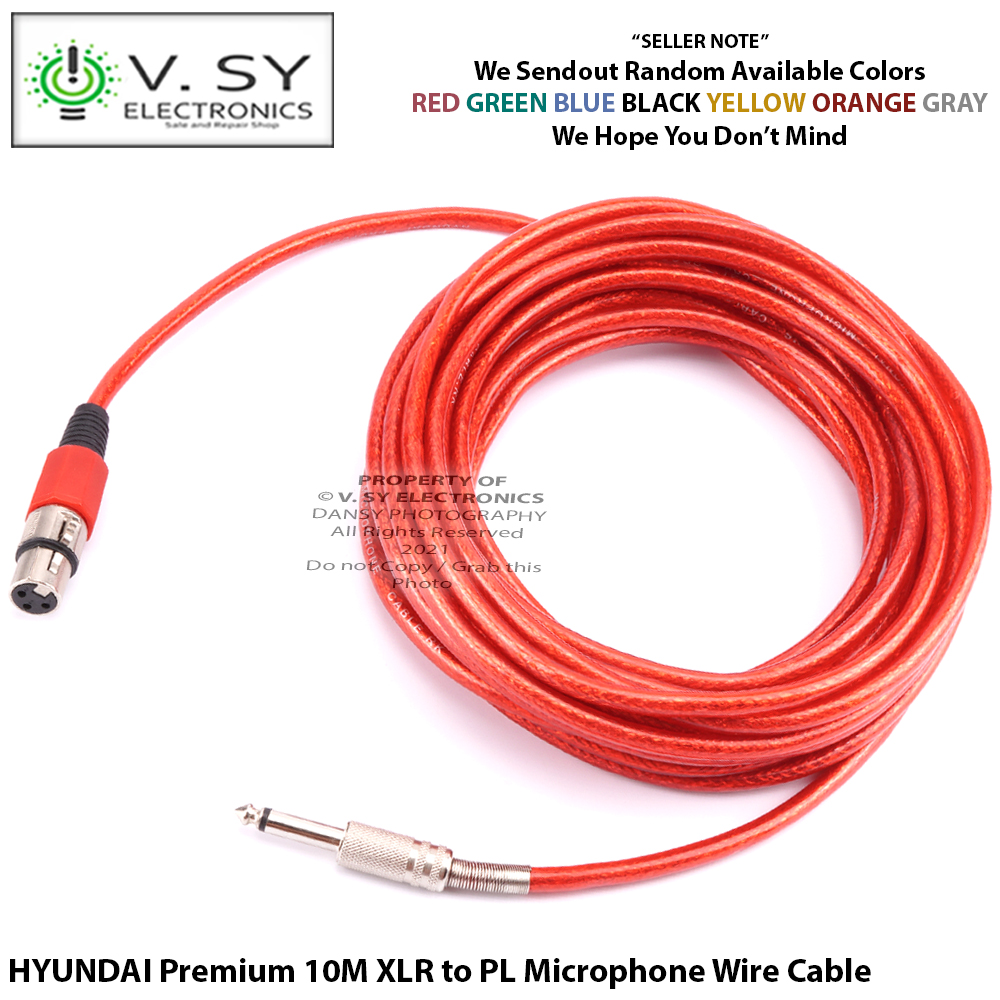 HYUNDAI /TRIDENT Premium 10M Microphone Wire XLR Female Plug to PL 6