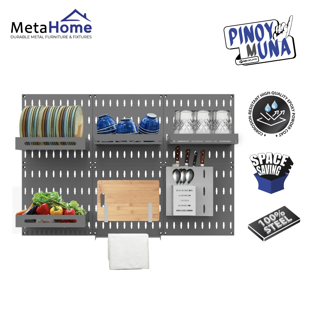 CUTTING EDGE Kitchen Organizer 2x3 Peg Board Powder Coated Pure Metal