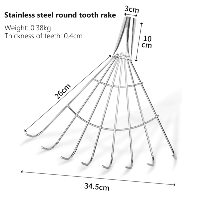 Stainless steel grass rake household leaf rake grass climbing grass ...