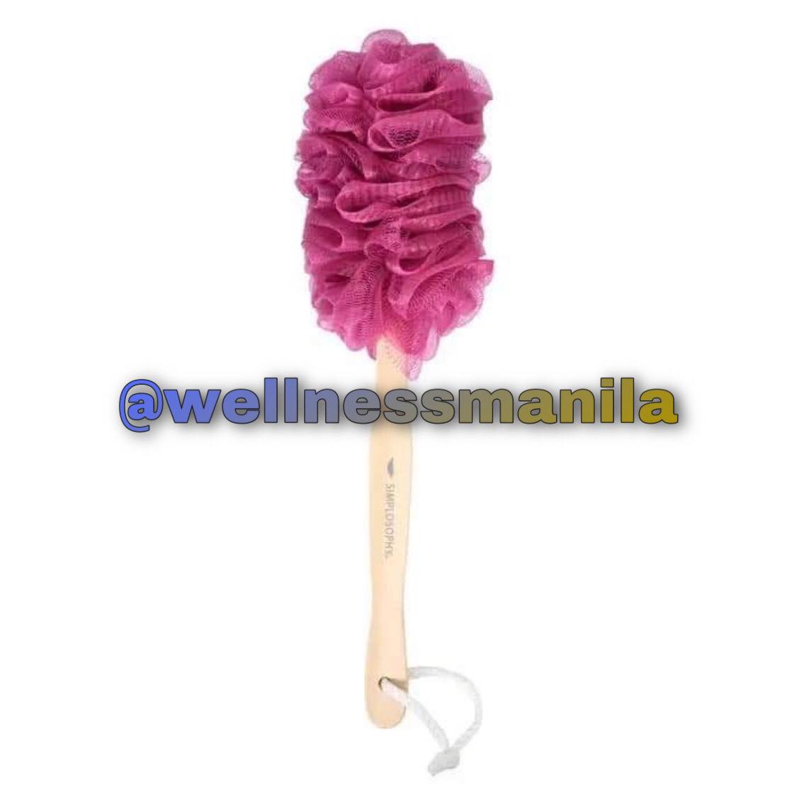 Simplosophy Wood Bath Stick Bath Shower Body Wash Puff with Long