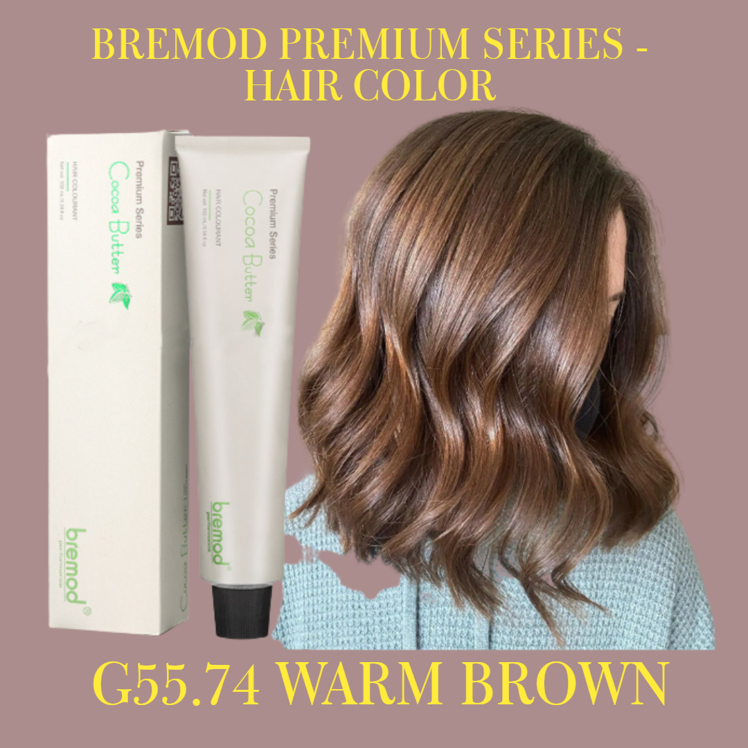 Bremod Premium Series Cocoa Butter Hair Color 100ml G5574 Warm Brown