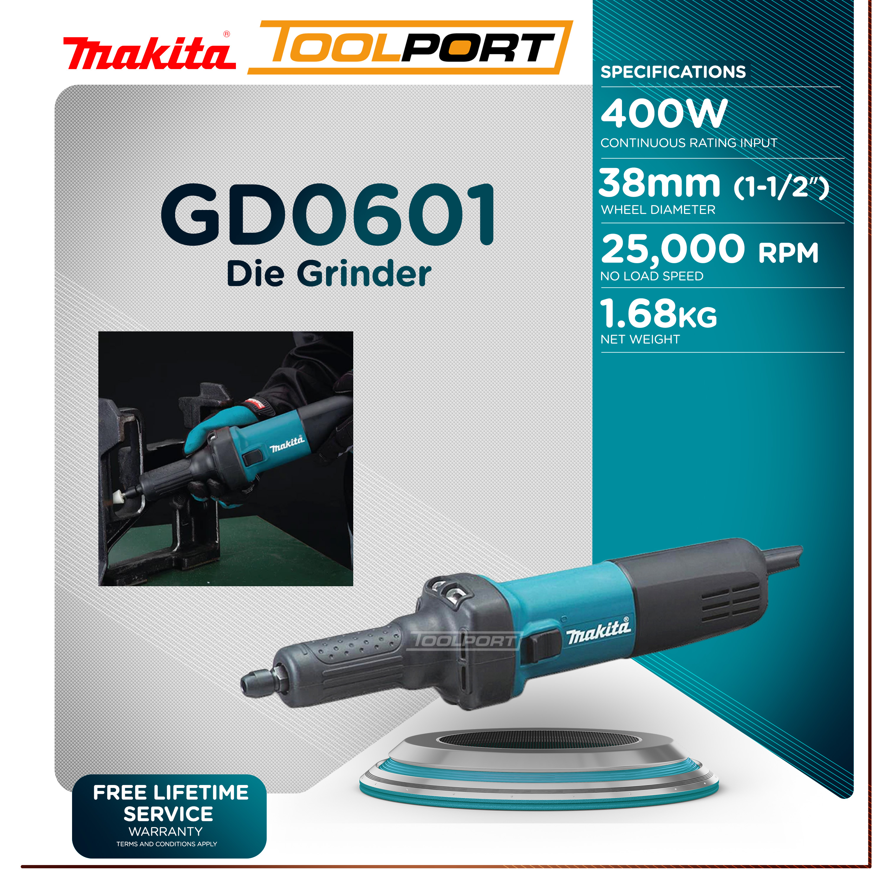 Makita GD0601 Die Grinder 1/4 400W (with AC/DC Switch) Lazada PH