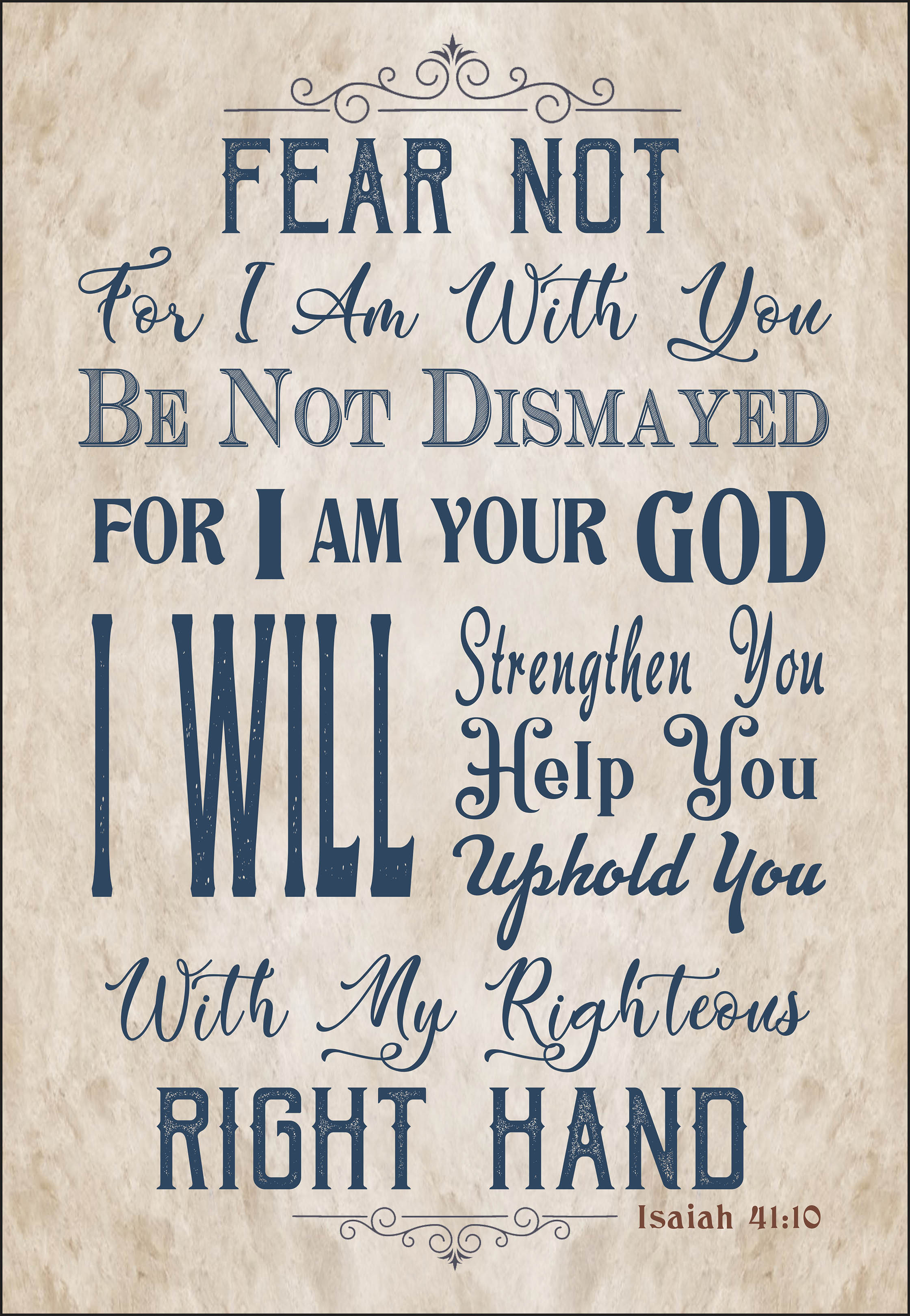 Isaiah 4010 Fear Not Bible Verse Wood Wall Decor Home Decor Rustic