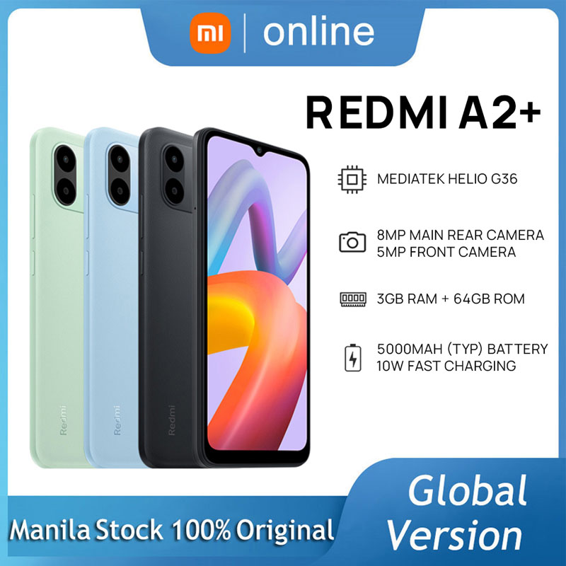 Móvil  Xiaomi Redmi A2, Negro, 64 GB, 3 GB RAM, 6.52 HD+ Dot Drop  Display, MediaTek Helio G36, 5000 mAh, Android