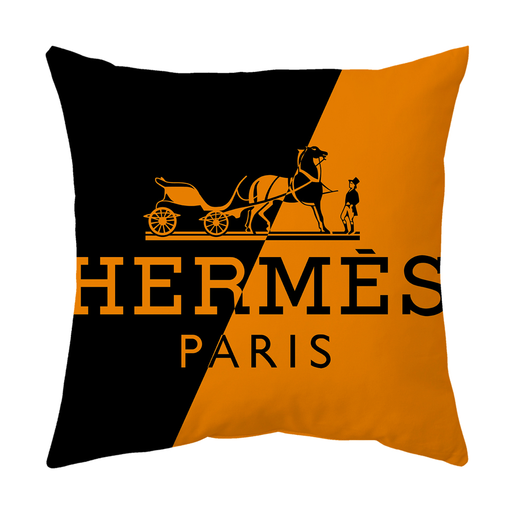 CG Printed Hermes LV Pillow Case Fashion Cushion Cover Pillow Throw with  Hidden Zipper Home Decor 18 x 18 inches