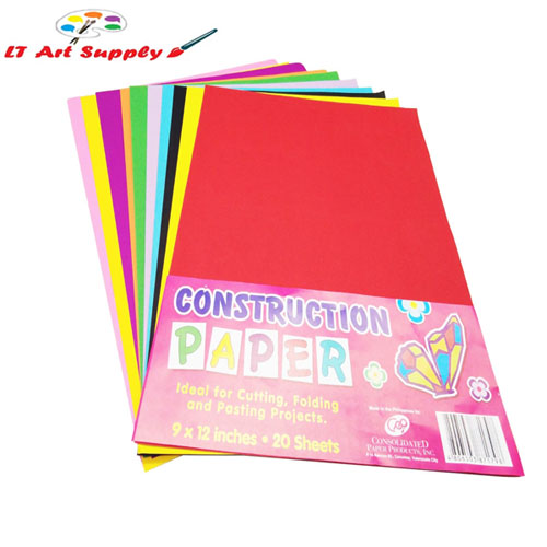 Construction Paper (Size 9 x 12 Inches) Assorted Colored Paper 20