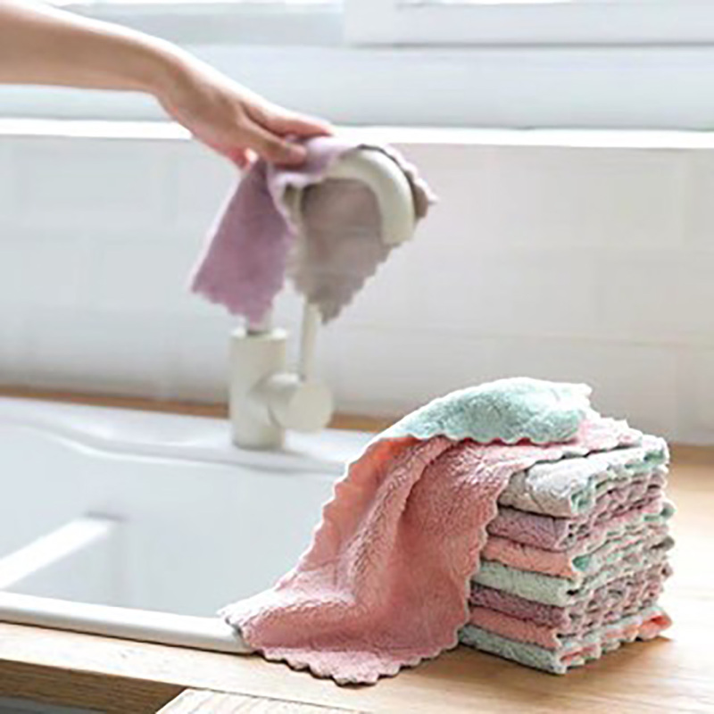 Thickened Dish Cloths, Absorbent Non-lint Dishwashing Towel, Household  Double-sided Two-color Cleaning Rags, Kitchen Supplies, Color Random - Temu  United Arab Emirates