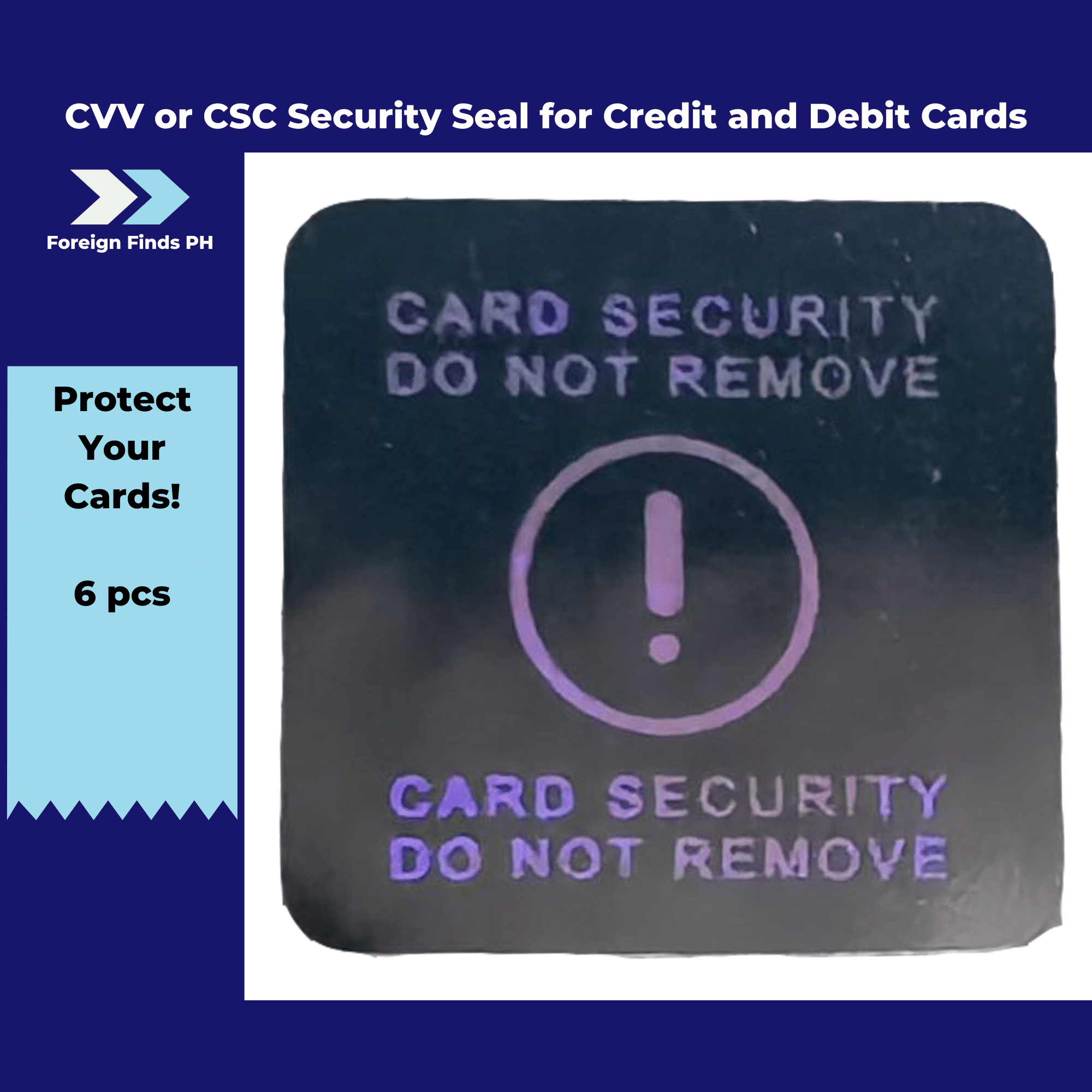 Credit and Debit Card CVV Hologram Stickers Travel Security Seal 6 pcs