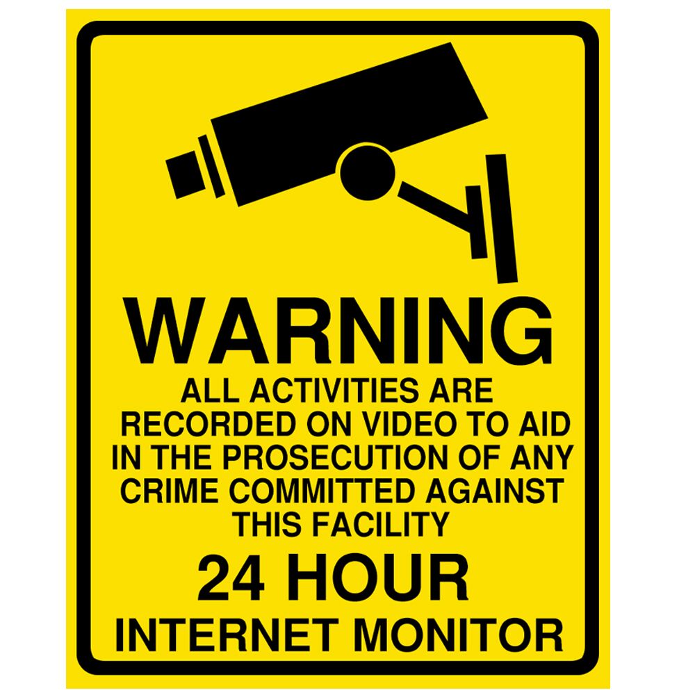3xSecurity Warning Alarm Sign Sticker 11.5x8.3" for CCTV Surveillance System C0L 