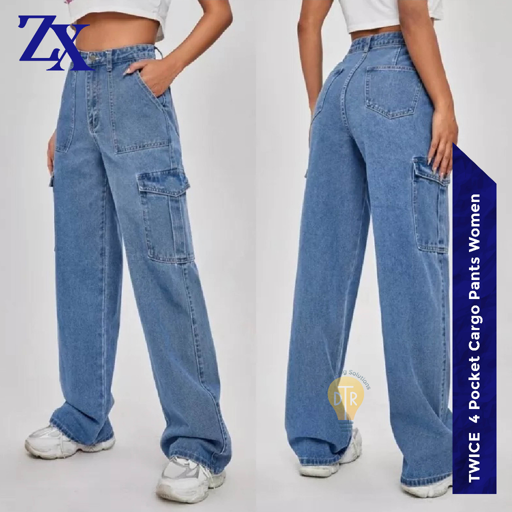 Fashion (Black)Y2K Pockets Cargo Pants For Women Straight Oversize Pants  Harajuku Vintage 90S Aesthetic Low Waist Trousers Wide Leg Baggy Jeans DOU