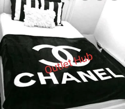 In Stock Chanel Fleece Blanket*Bedding*Flannel Blanket*Blanket*
