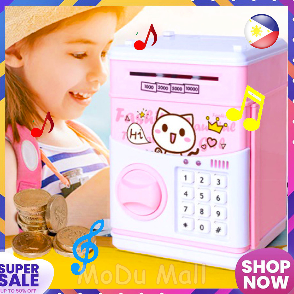 Kids Hellokitty Doraemon Smart Savings Mini Atm Machine With 