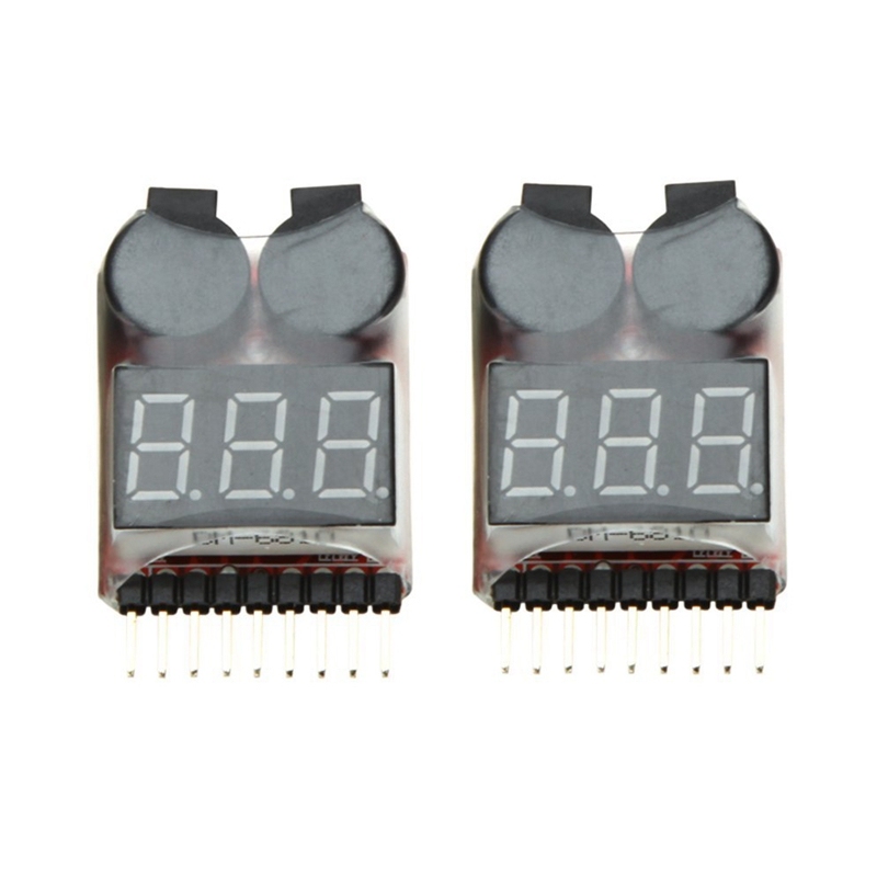 Bảng giá 2Pcs 1-8S Indicator RC Li-ion Lipo Battery Tester Low Voltage Buzzer Alarm Red Phong Vũ