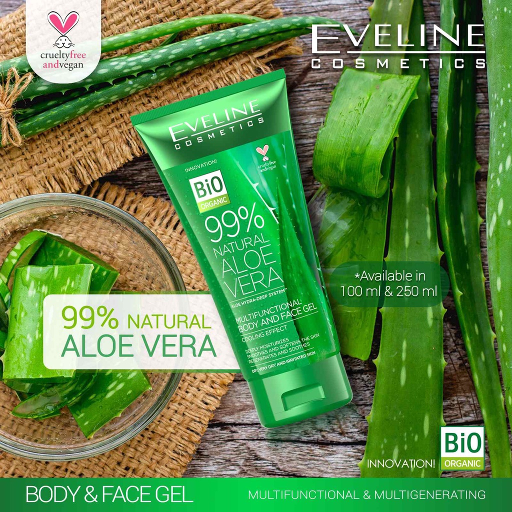 Eveline Cosmetics 99% Natural Aloe Vera Face and Body Gel All Skin Types  Moisturizing Gel - Lazada | Lazada PH