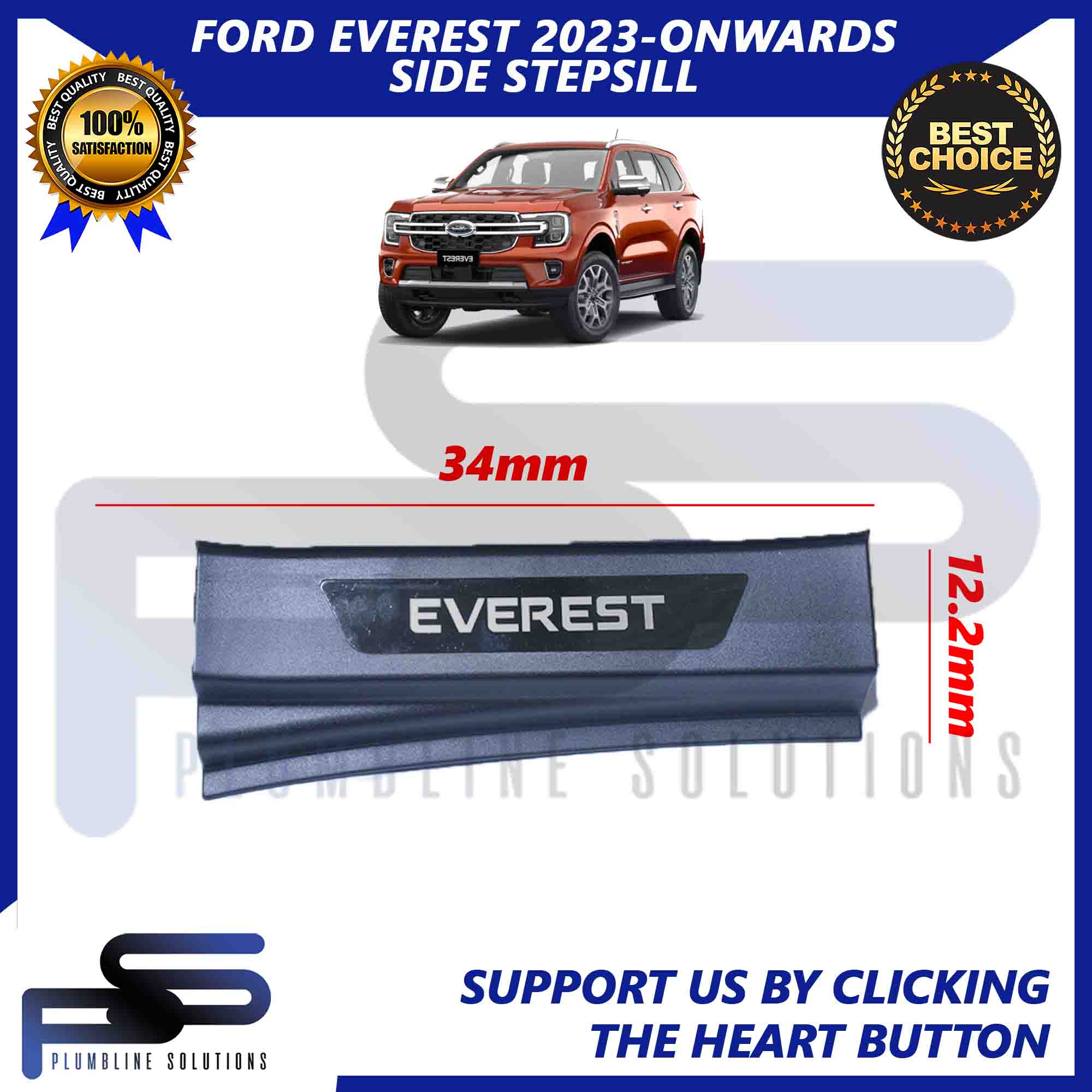 Side Step Sill for Ford Everest 2016 2017 2018 2019 2020 2021 2022