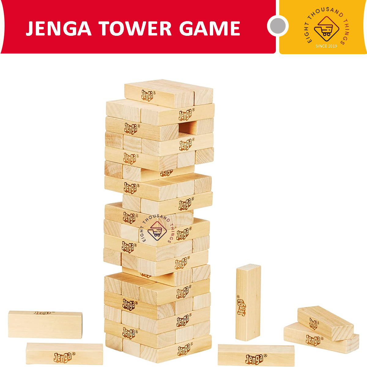 Jenga Game Wooden Blocks Stacking Tumbling Tower Fun Game Lazada
