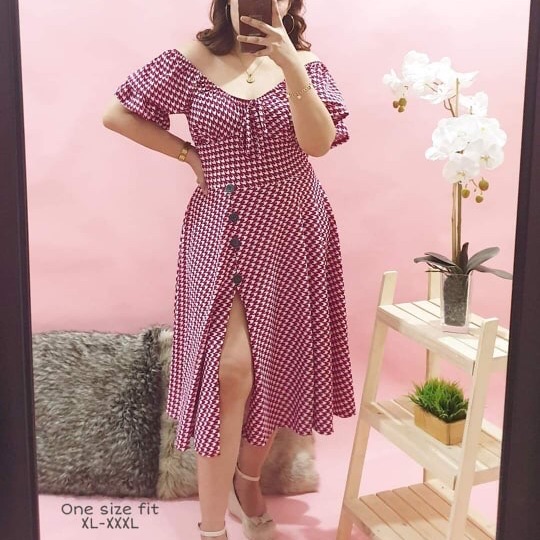 pink gingham dress plus size