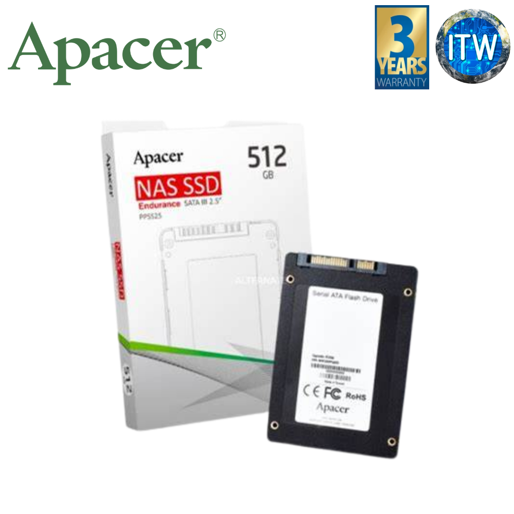 Apacer PPSS25-R 2.5" SATA III 6Gb/s SSD for NAS (256GB/512GB/1TB ...
