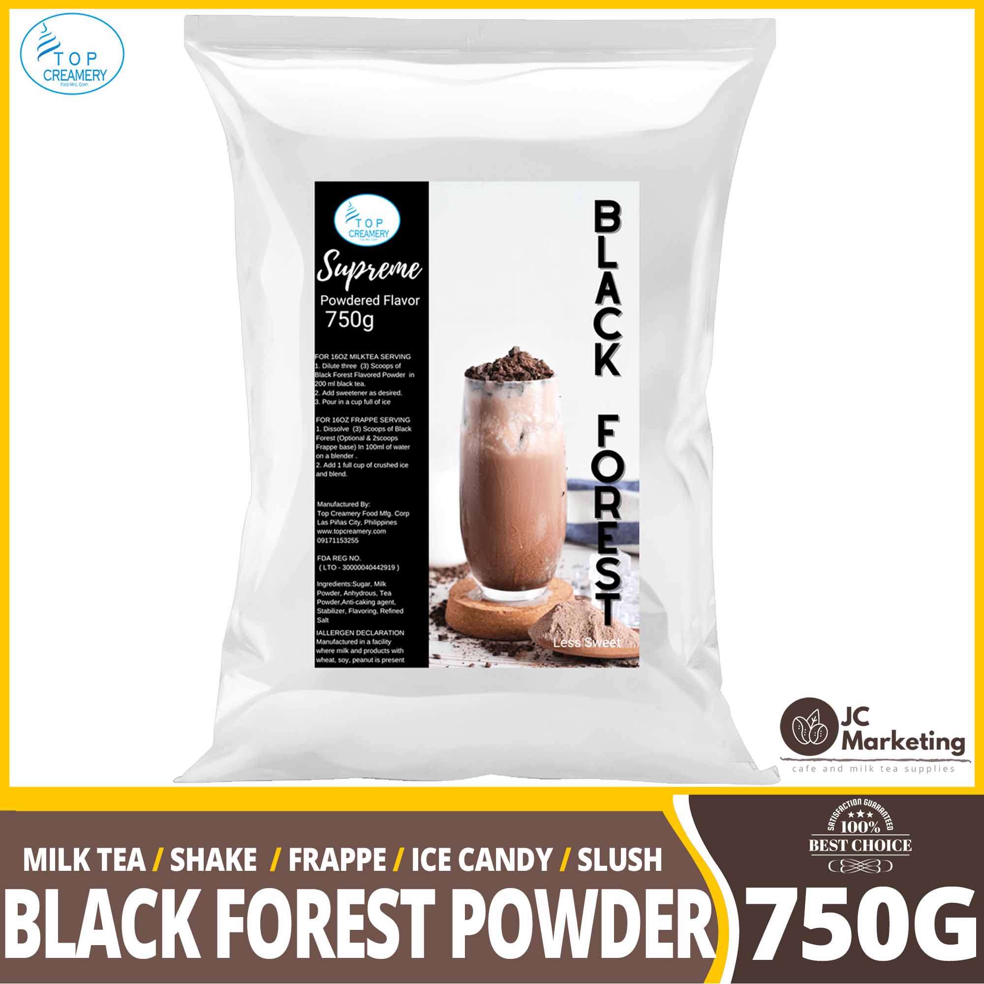 Top Creamery™ Supreme Black Forest Powder 750g Can Use for Milk Tea ...