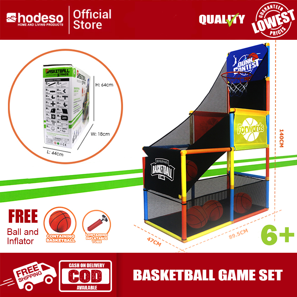 Hodeso Basketball Ring with Board and Stand Hoop Stand Adjustable