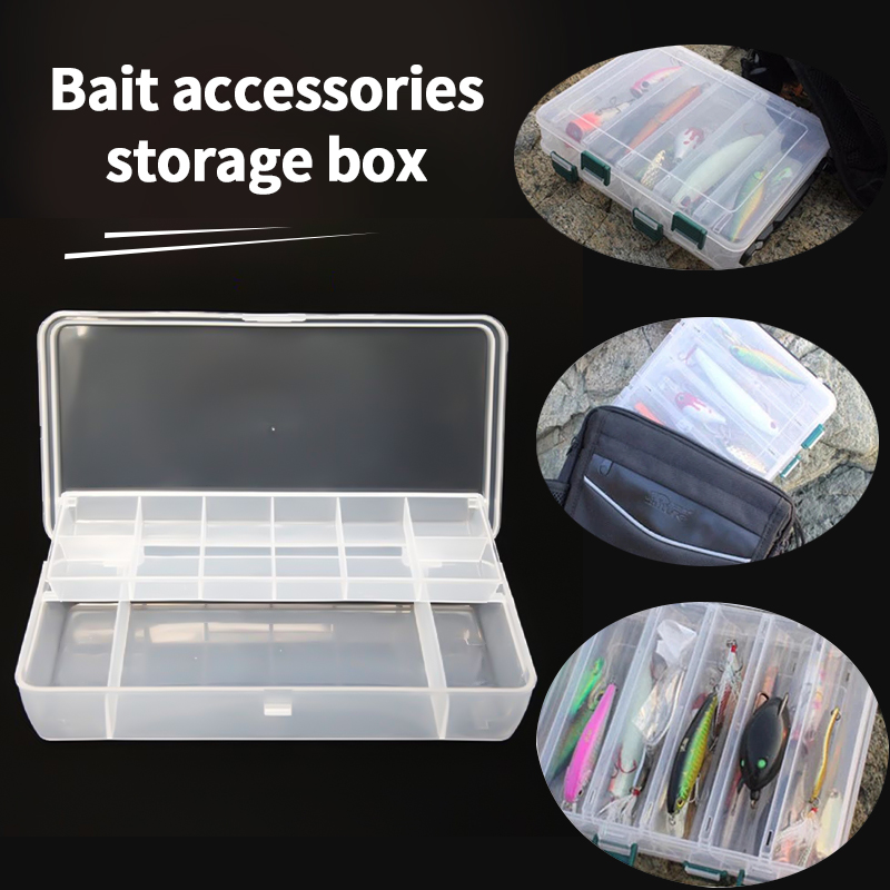 Fishing Lure Bait Tackle Bait Box Transparent Visible Box Plastic 2 Tray  Fish Lure Box Double Sided Storage