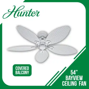 Hunter Hf 24996 54 Bayview Ceiling Fan White Wet Listed