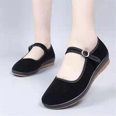Vofox Black School Shoes For Ladies for women Work flat shoes Ballet ...