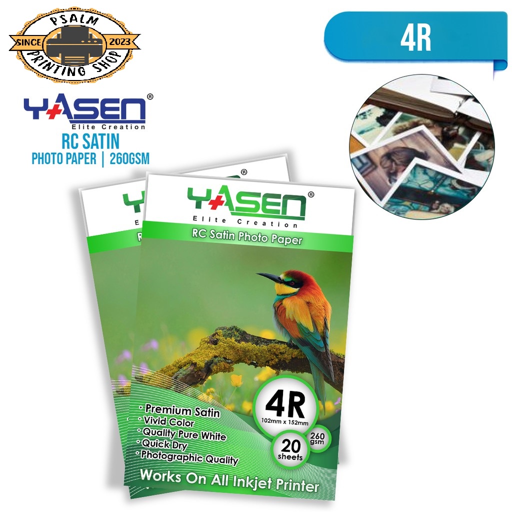 Satin Photo Paper 260g - Pack Of 25 Letter-Size Sheets, High Quality, Water Resistant, Instant Dry For Inkjet Printers