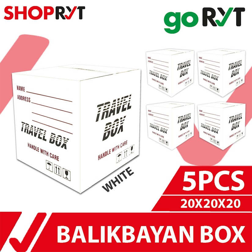 ShopRYT Balikbayan Box Travel Box Corrugated Single Wall 20x20x20